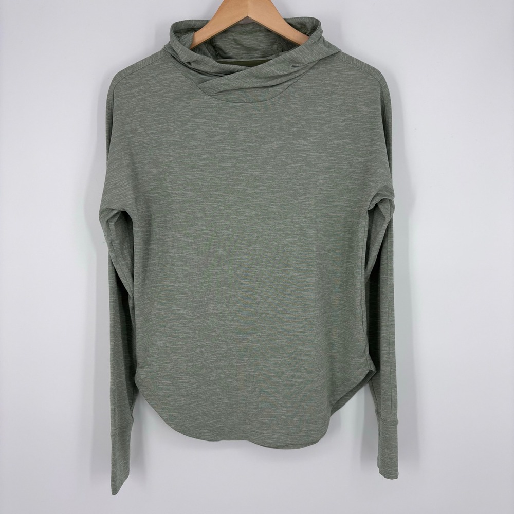 REI Co-op Sahara Shade Hoodie Womens S Green Sun Shirt UPF 50 Thumbholes